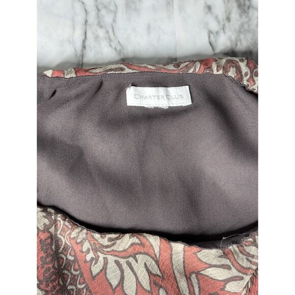 Charter Club Skirt Womens 6 Silk Boho Gypsy 90s Fairy Grunge Peasant Floral FLAW - Picture 3 of 9